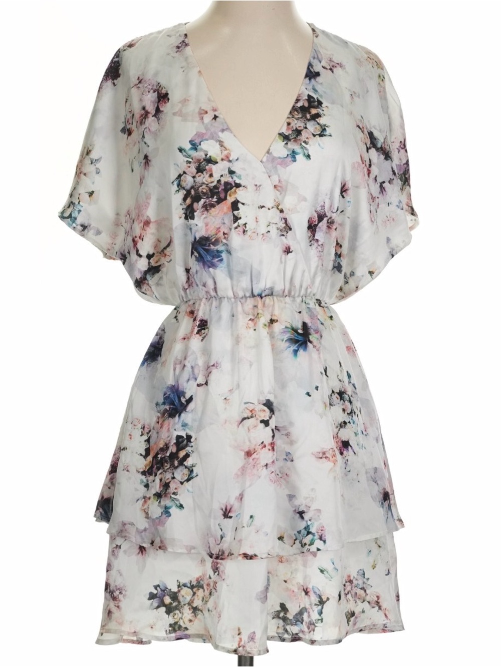 Show Me Your Mumu White Floral Dress Flowy with Soft Pastel Print Size Small